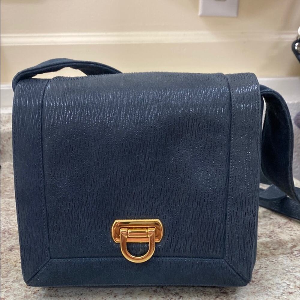 Rangoni of Florence vintage Black and Gold Accent crossbody Bag